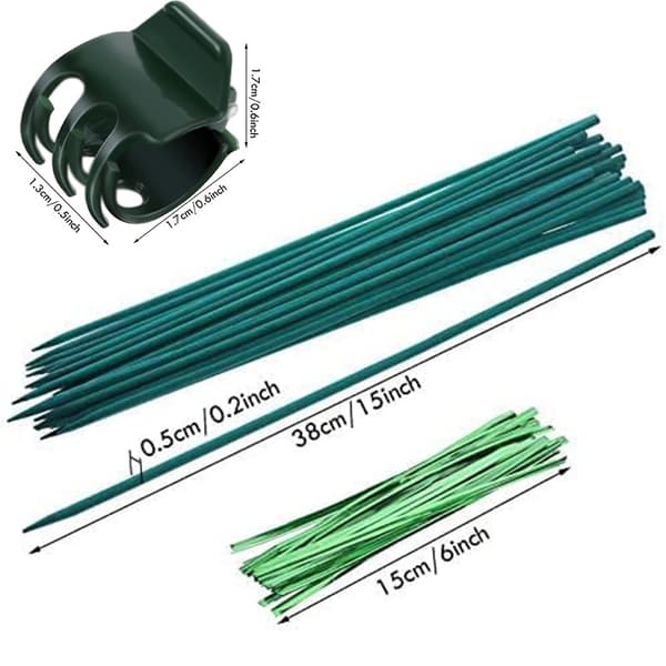 INF Plantestøttepæle Kit - 30cm, 20 pæle, 40 clips, 20 bånd
