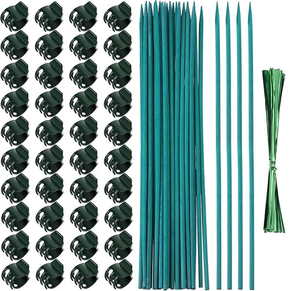 INF Plantestøttepæle Kit - 30cm, 20 pæle, 40 clips, 20 bånd