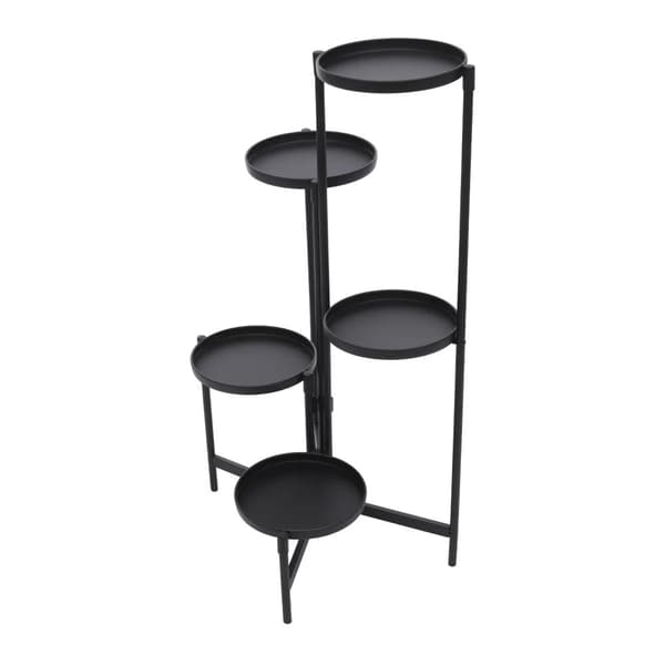 5-Tier Växtställ, Modern Stil, Fristående Design,svart