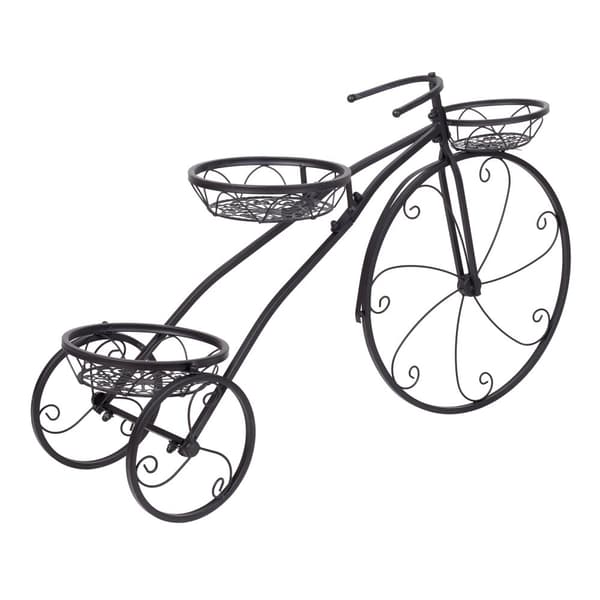 Tricycle Planteholder, 3 Niveauer, Jernmateriale,sort