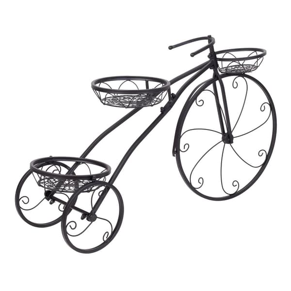 Tricycle Planteholder, 3 Niveauer, Jernmateriale,sort