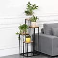 Miniatyrbillede 7 af 8: Plante stativ - 4 hylder - metal - 34x34x69,5 cm - lys