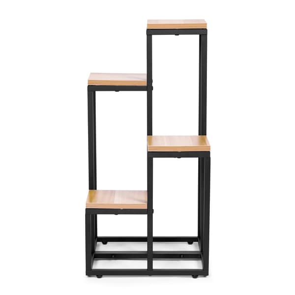 Plante stativ - 4 hylder - metal - 34x34x69,5 cm - lys