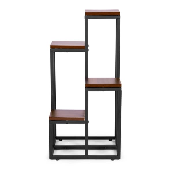 Kasvihylly - 4 hyllyä - metalli - 34x34x69,5 cm - tumma