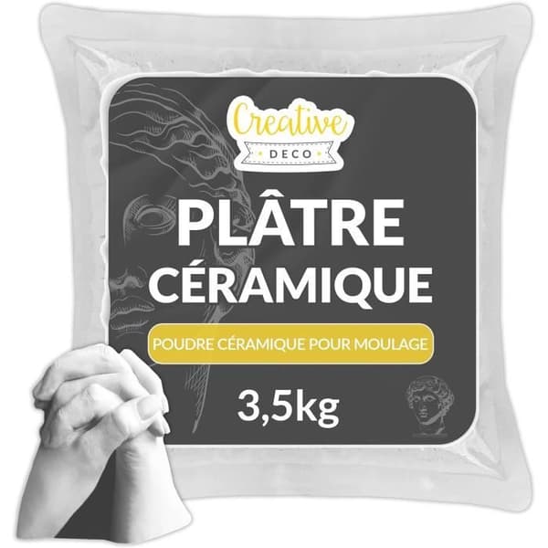 Gips för gjutning - Creative Deco - 3,5 kg - Keramiskt pulver - Alginat - Presentidé