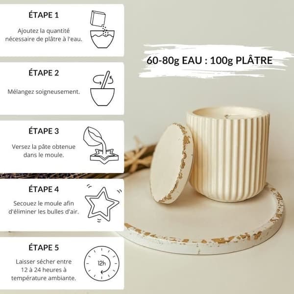 Gips för gjutning - Creative Deco - 15 kg - Hög kvalitet - Lätt att använda - Presentidé