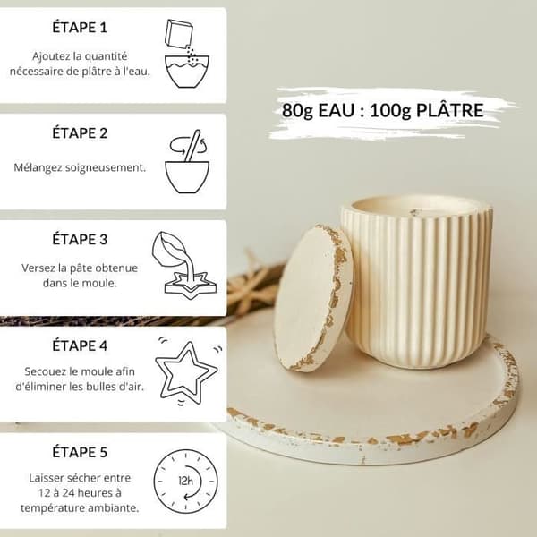 Gips för Formning - Creative Deco - 1kg - Keramisk Pulver - Alginate Kompatibel - Ideal för Skulpturer