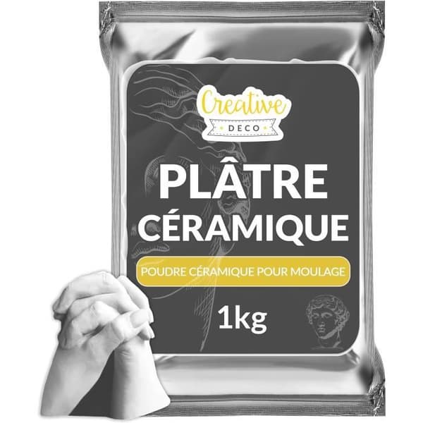 Gips för Formning - Creative Deco - 1kg - Keramisk Pulver - Alginate Kompatibel - Ideal för Skulpturer