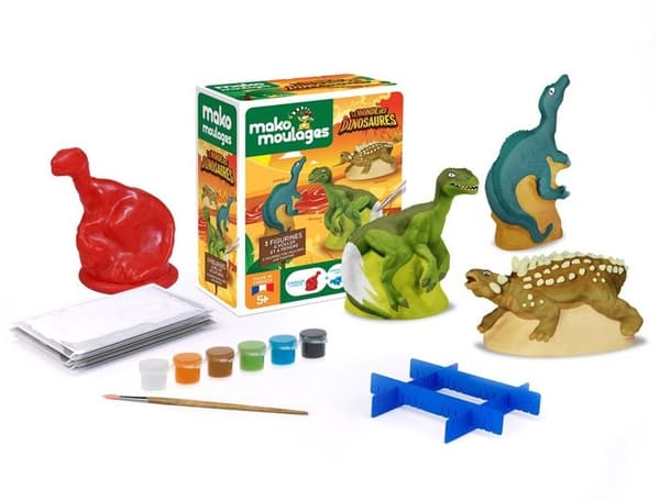 Dinosaurieformar - Mako Moulages - 3 figurer - Tillverkade i Frankrike - Från 5 år - Creative Kit