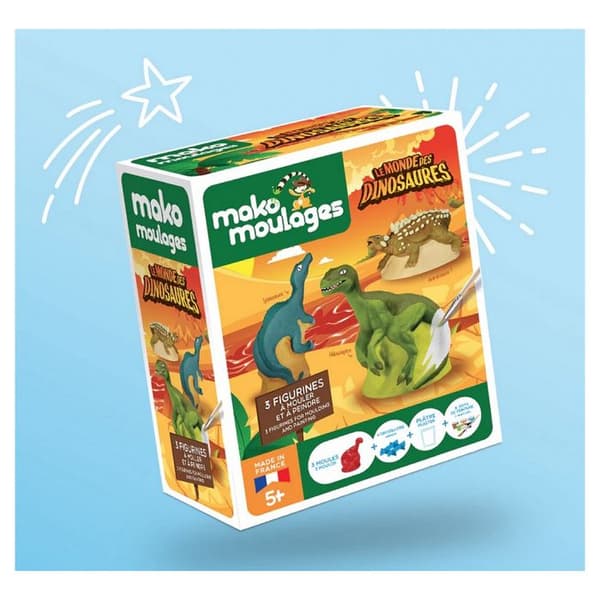 Dinosaurieformar - Mako Moulages - 3 figurer - Tillverkade i Frankrike - Från 5 år - Creative Kit