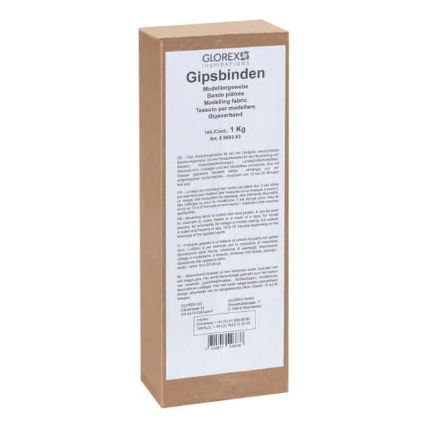 XXL gipsremsor - GLOREX - Modelltyg - Vit - 1 Kg - Torktid 20-40 min