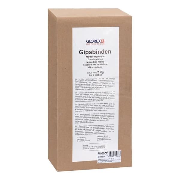 XXL gipsgipsband - GLOREX - Modelleringstyg - Vit - 2 kg - Icke irriterande