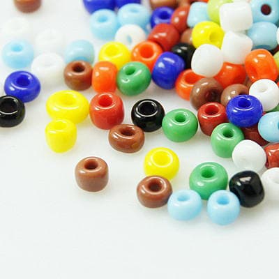 75 gram ca 800 st Opaque Mix Glaspärlor 3x3.6 mm Seed Beads
