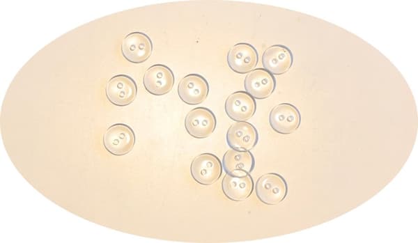 50 clear små knappar runda 10 mm