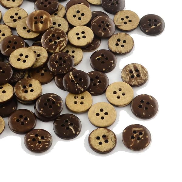 65 bruna knappar 2 sorter kokosnöt till jackor kappor