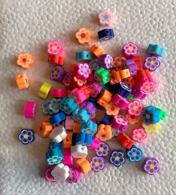 fimo blommor pärlor 90 st