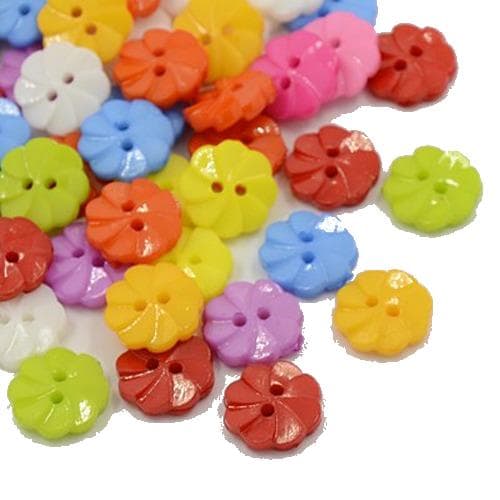 12 mm blandat akryl knappar blommig 50 st
