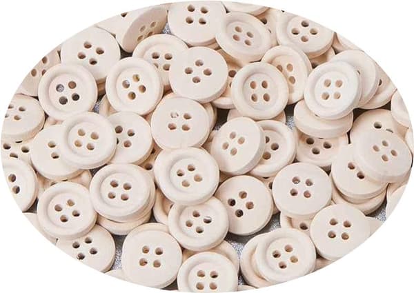 70 akryl trä knappar blandade 4 sorter