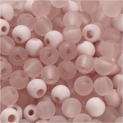 Akrylpärlor - dia. 6 mm - Rosa - 40g - ca. 150 st