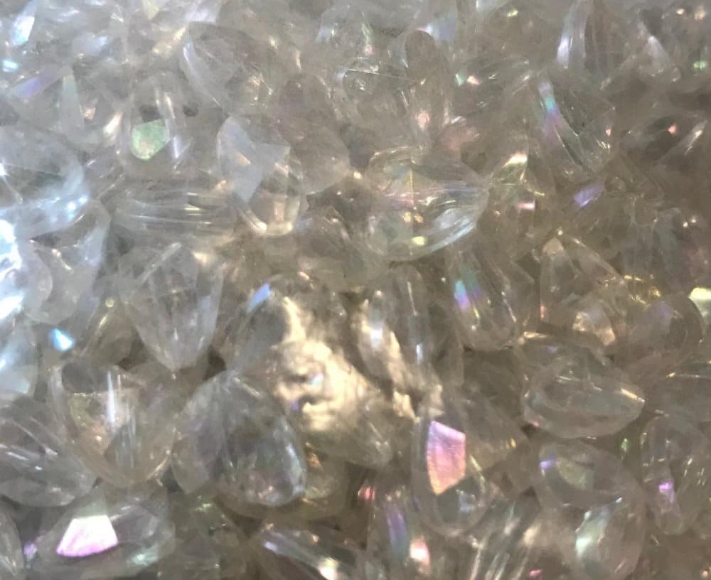 hjärta plastpärlor ab glans 90 stycken