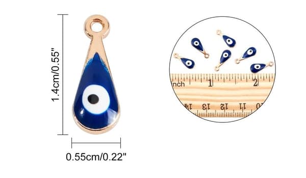 25 pärlor evil eye droppe emaljerade