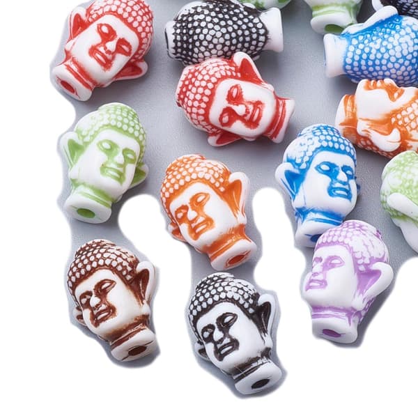 48 färgfina akryl pärlor buddha