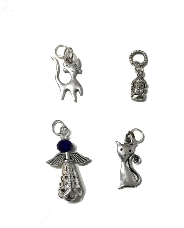 4 berlocker charms katt och änglar
