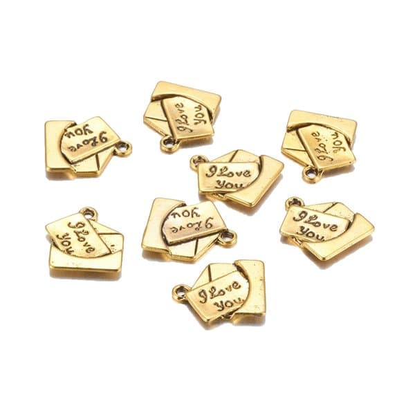 40 antikguld brev i kuvert tibetansilver