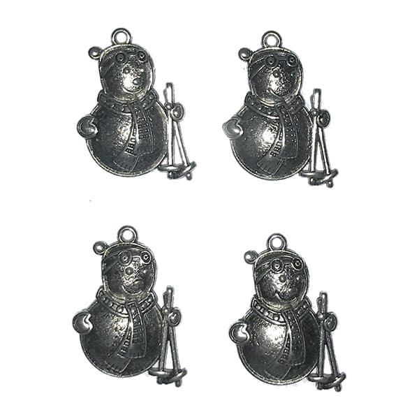 antiksilver snögubbe pärlor 18 st