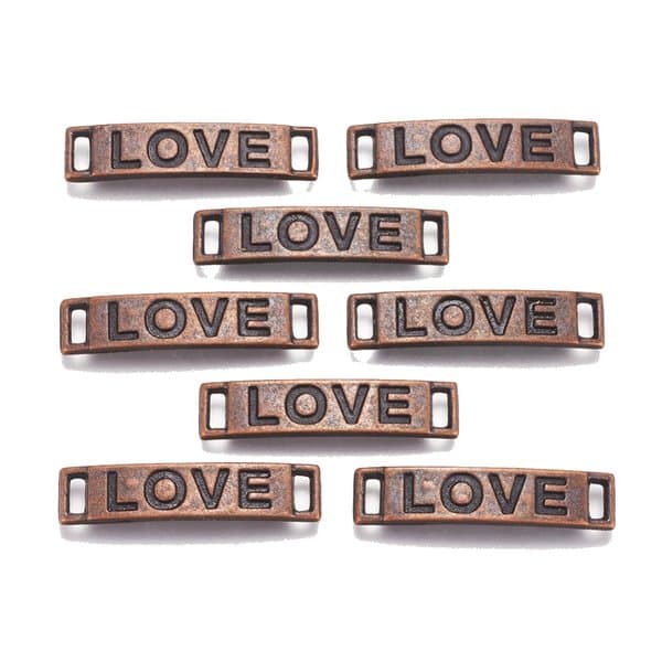 40 vintage koppar länkare love pärlor