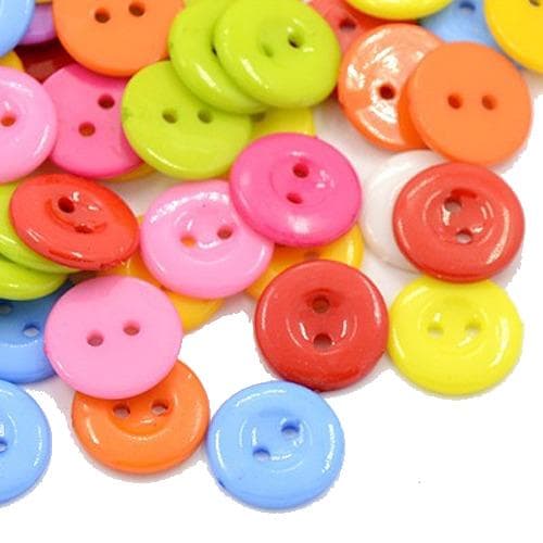 15 mm små knappar 60 st blandfärg
