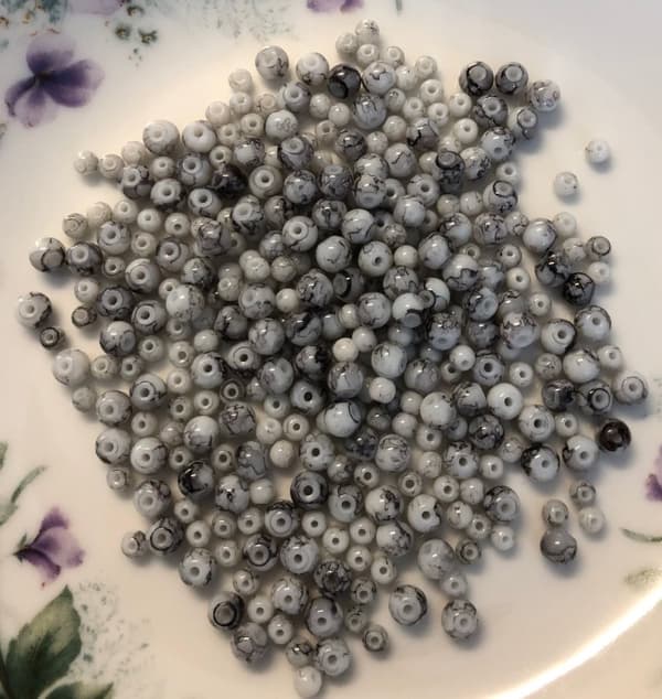 2 mix pärlor marmor mönster glaspärlor
