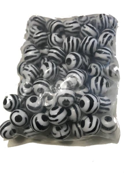 55 st zebra design söta pärlor 11 mm