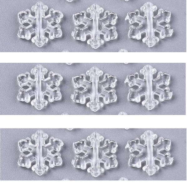 90 st platta akryl snöflinga pärlor ofärgade