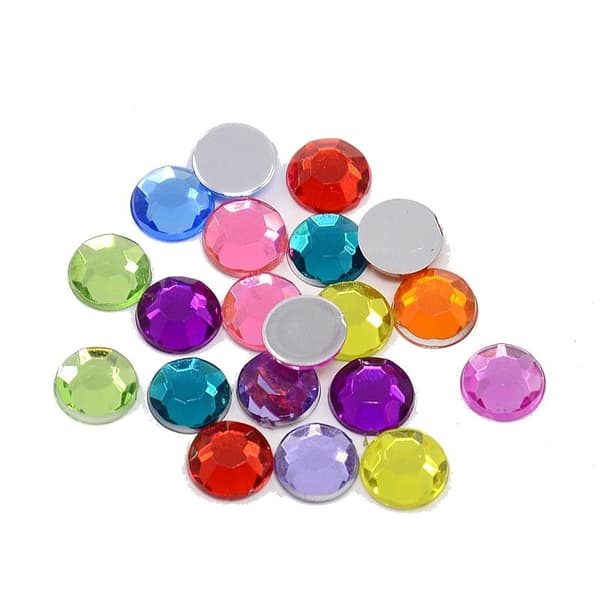 8 mm rhinestones blandfärg akryl 80 st