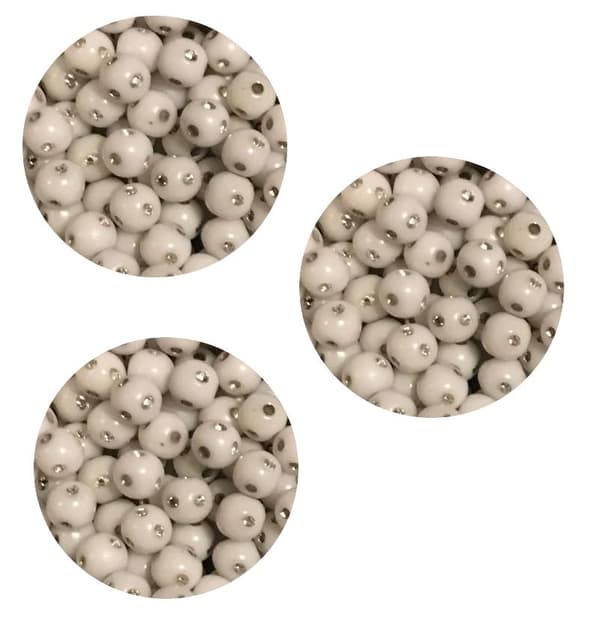 250 vit bling akryl runda pärlor 6 mm
