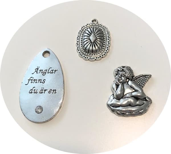 3 hängen antiksilver lantstil söta