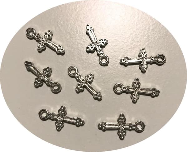 80 små söta CCB kors pärlor NF
