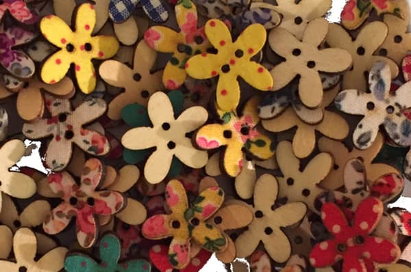 snäckskal antik vintage blomma knappar mix