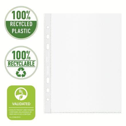 Plastfickor / Plastficka Esselte 100% Återvunnen, A5, 0,07mm, präglad 100/fp