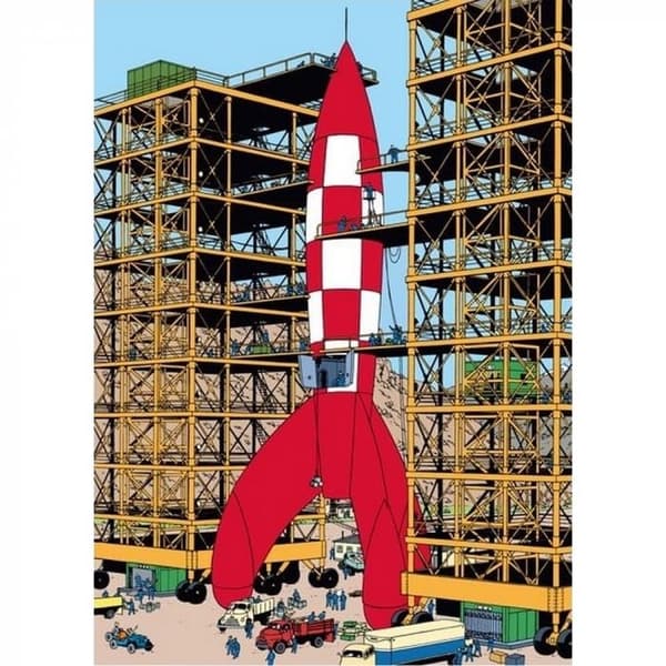 Tintin - Plastficka A4 - Raket inför avfyrning