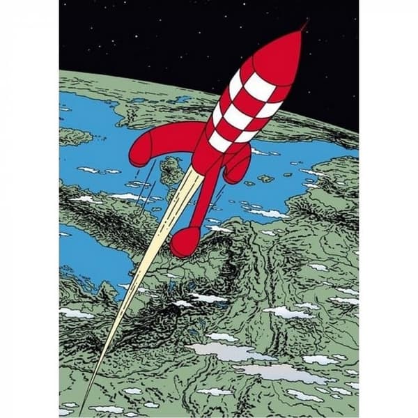 Tintin - Plastficka A4 - Raket lämnar jorden