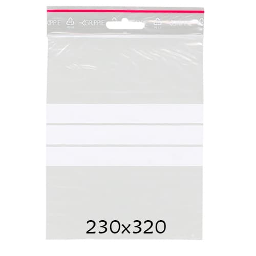 Blixtlåspåse Zippåse - Skrivfält - 230x320 mm - 100 st