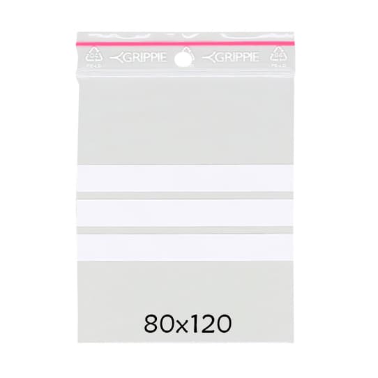 Blixtlåspåse Zippåse - Skrivfält - 80x120 mm - 1000 st