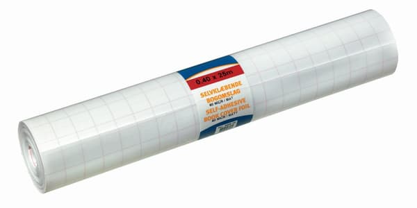 Bokplast självhäft. 100my 40cmx25m blank