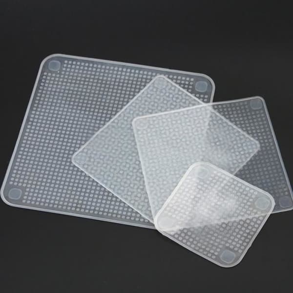 4 st återanvändbar livsmedelsklassad silikon Saran Wrap Cover Seal