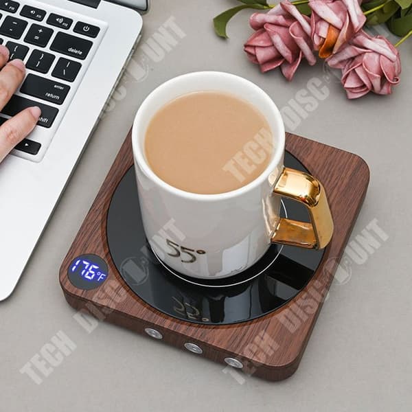 TD® uppvärmd kaffeunderlägg Premiumisolerad glasunderläggTermostatisk uppvärmd tekoppsunderlägg