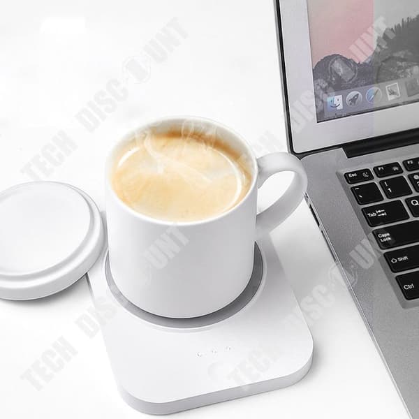 TD® Intelligent Termostatisk Coaster Tre-hastighets Temperaturjustering Coaster Uppvärmning med USB-anslutning