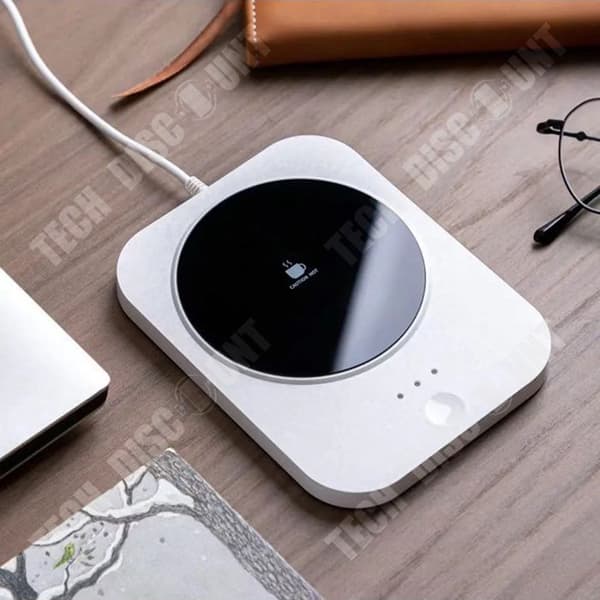 TD® Intelligent Termostatisk Coaster Tre-hastighets Temperaturjustering Coaster Uppvärmning med USB-anslutning