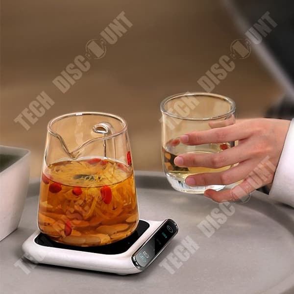 TD® Thermostatic Coaster 55 grader Celsius Smart Digital Display Touch Uppvärmd isoleringsmatta